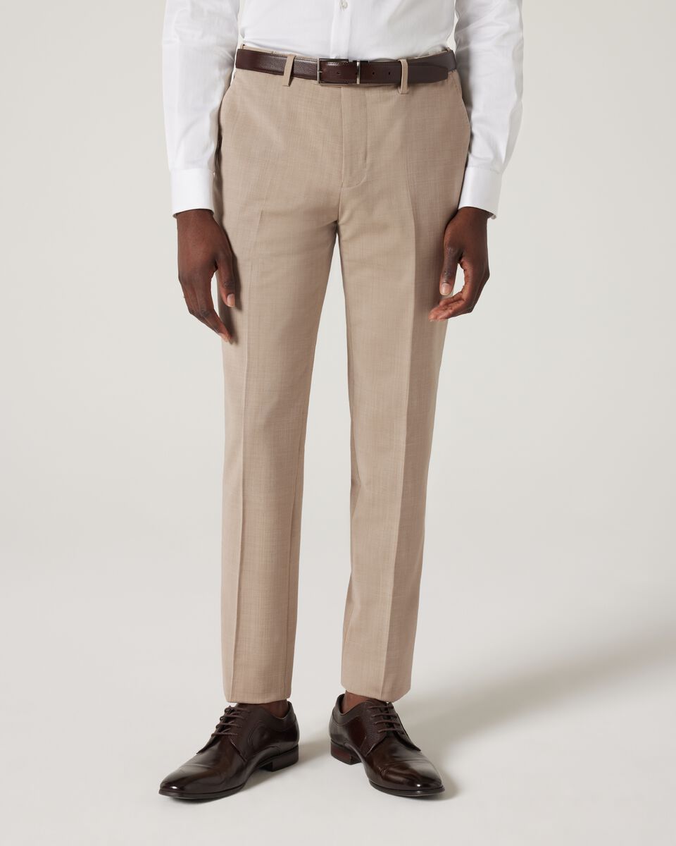 Slim Stretch Wool Blend Tailored Pant, Light Tan, hi-res